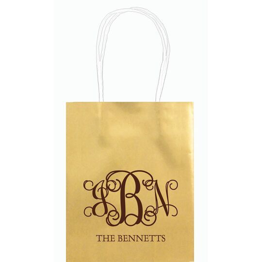 Vine Monogram with Text Mini Twisted Handled Bags